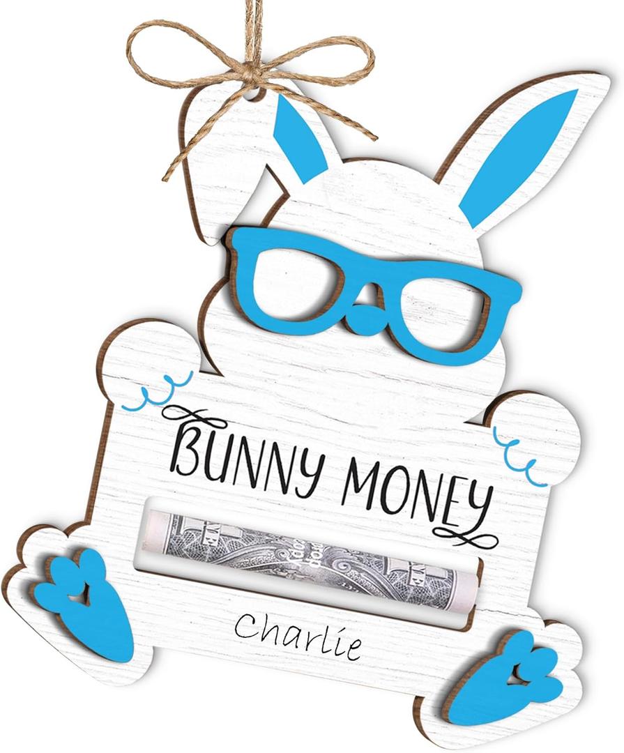Easter Bunny Money Holder - Easter Money Holder For Cash Gift - Easters Gifts For Teens Boys, Girls, Toddlers, Kids, Grandchildren - Teenage Basket Stuffers - Basket Gifts For Teens 