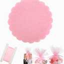 EBOOT 200 Pcs 9.4 Inch Organza Tulle Circles for Favors Round Tulle for Favors Sheer Organza Bags with Sequins and Ribbon Wedding Party Candy Jewelry Easter Gift Bag Christmas(Pink)