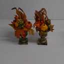 Waipfaru Fall Decor, Fall Decorations for Home，2Pcs Fake Flowers with Plastic Base, Fall Leaves, Thanksgiving Table Decorations, Artificial Fall Flowers for Tabletop, Fall Centerpieces for Tables 