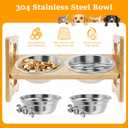 Elevated Dog Bowls - Flexible Adjustable Dog Bowl Stand for Small Medium Dogs & Cats | 6'' Diameter Double Bowls & Non-Slip Foot Pads & Removable Stand