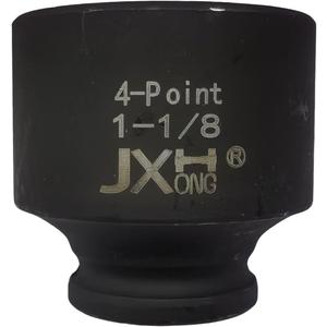 1/2" Drive 1-1/8" 4-Point Square Impact Socket, Heat Treated Cr-Mo Alloy Steel
