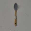Large Silicone Cooking Spoons, Nonstick Solid Wooden Handle Spoon, Heat Resistan Silicone Kitchen Spoons for Cooking, Serving, Basting, Mixing