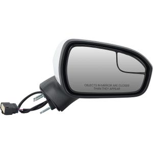 Right Passenger Side Mirror Assembly Compatible with Ford Fusion 2016-2020 Mirrors with Power Manual Folding White 3Pins