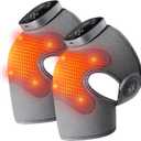 Knee Massager with Heat Vibration for Pain Relief MAXwarm 5.0[2026 Upgraded]-Heated Knee Brace with 5 Heat Levels and 4 Massage Heads, X-Warm Heat-Lock Tech, for Men Women(Grey, 2-Pack)