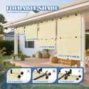 ECOOPTS Roller Shades 5'W x 6'L Patio Sun Shade Outdoor Roller Blinds Roll Up Blinds for Patio Porch Backyard Gazebo Deck Balcony (Beige)