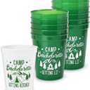 Nefelibata Camp Bachelorette Party Plastic Cups 12PCS Camping Stadium Cups Getting Hitched Bridal Shower Party Favors Decorations Reusable Party Cups Supplies 16OZ