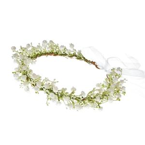 Girl Flower Crown Floral Crown Women Floral Headband Flower Headpiece Wedding Party Wreath Hair Accessories (000 White)