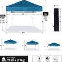 Pop Up Canopy 8X8 FT,Portable Sun Instant Shelter w/Backpack Bag,Waterproof,Adjustable Straight Leg Heights Canopies,Outdoor Tents for Parties,Camping,Commercial Event,Lake Blue