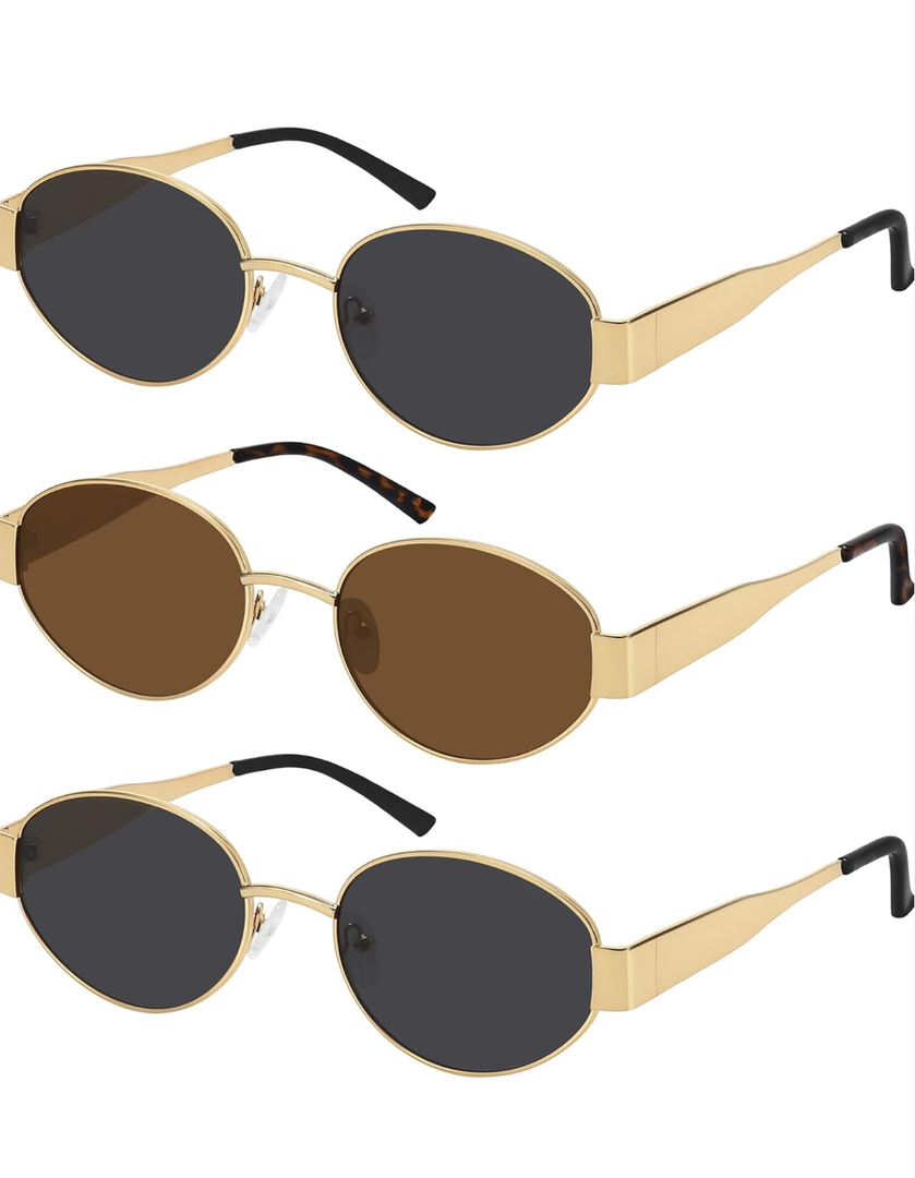 WOWSUN Trendy Oval Sunglasses for Women 2024 Retro Classic Shades UV400 Protection