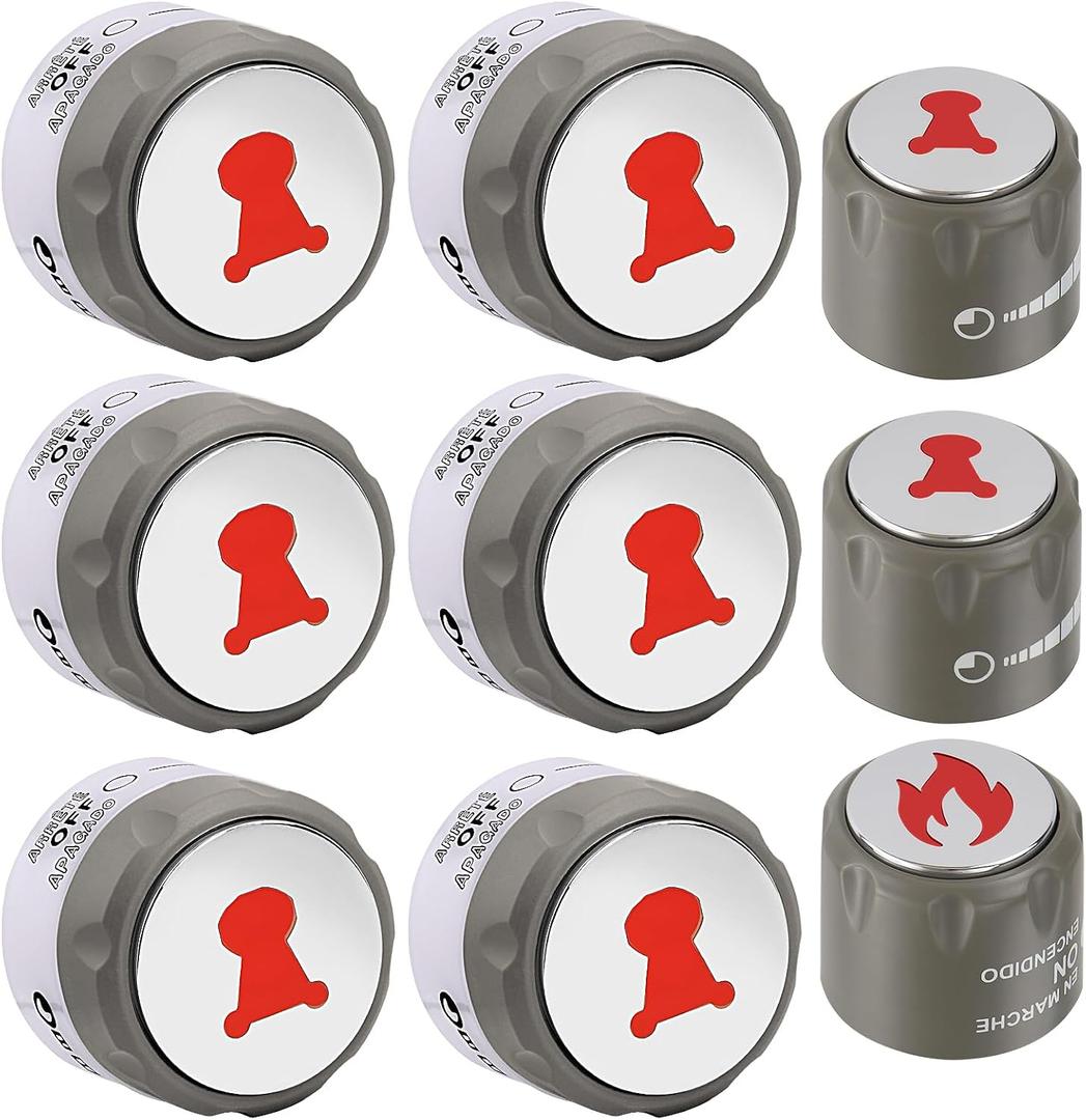 67692 Control Knob Kit for Weber Summit,9 Pack Grill Knobs Kit Replacement Weber Summit 660/670 Gas Grills Knob with 6 Main Burner Lighted Control Knobs,1 IR Knob,1 Smoke & 1 Grill Burner Control Knob