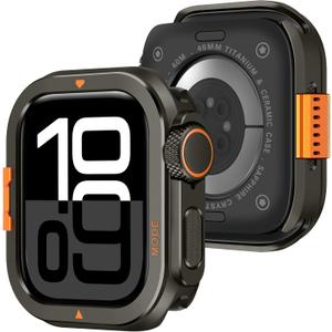 Amizee Metal Case Compatible with Apple Watch Series 11/10 46mm Case with Back Cover, Rugged Protective Bumper Cover for iWatch 46mm, Graphite