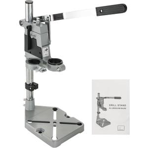 DASBET Universal Drill Press Stand | Adjustable Electric Bench Clamp Support Tool for Hand Drill Double Hole Workstation with Aluminum Base Portable Drill Press Table for Workbench Repair