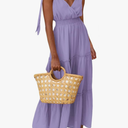 PRETTYGARDEN Women's Cross Neck Summer Sleeveless Tiered Maxi Dress Beach Tie Strap Smocked Long Dresses Pleated Sundress, Size:S