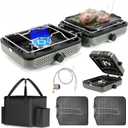 Hisencn Camping Stove,2 Burner Propane Camping Stove,Dual Griddles,30,000 BTU Portable Propane Stove with Carry Bag,Outdoor Cooking Stove set for Camping Gear,RV Essentials,Camp Gifts for Man,Green