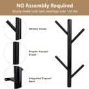2-Pack Metal Vertical Coat Rack Wall Mounted,Modern Coat and Hat Rack,15.9 Inch Tree Coat Racks for Hats, Jackets, Bags, Clothes, Hats Entryway Bedroom,Living RoomBlack