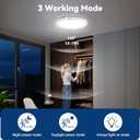 Aialun Rechargeable Motion Sensor Ceiling Lights, 3CCT&Dimmable Battery Operated Ceiling Lights with Remote, 7.5" Magnetic Ceiling Light Fixture for Closet, Laundry Room, Shower-1 Pack