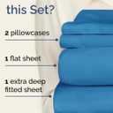 Extra Deep Queen Sheet Set - 4 Piece Breathable & Cooling Bed Sheets - Easily Fits 18 to 24 inch Mattress - Ultra Soft, Wrinkle & Fade Free w/ Extra Deep Pockets - Hotel Luxury Bedding - Denim Blue