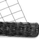 Fencer Wire Vinyl Coated Mesh Size 48-Inch Wide, Black Metal Garden Fencing Wire Grid Hardware Cloth, Multiple Use for Home Improvement