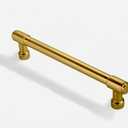 Solid Heavy Duty Jasper Cabinet Pulls 6 Pack Brushed Gold 5 Inch Hole Centers for Kitchen Cupboard Handles and Modern Drawer Pulls Brushed Brass Finish