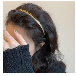 Gold Metal Thin Headbands for Women Multi Layers Fashion Headpiece Thin Layered Gold Hairbands Hair Accessories for Girls (1 Count (Pack of 1))