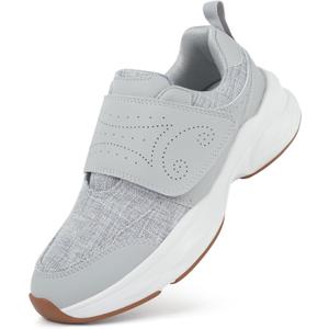 Women Orthopedic Diabetic Walking Sneakers Edema Shoes for Swollen Feet, Size 8,  Light Grey)