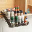 Baffect 3 Tiers Pull Down Spice Rack, Pull Out Spice Organizer for Inside Cabinets, Drop Down Spice Shelf with Spring Buffer Device for Kitchen Upper Cabinet（Black）