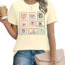Book Shirt for Women Reading Teacher Shirts Book Lover Tshirt Cute Bookworm Teacher Short Sleeve Tops (M)