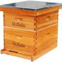 GLZhuike 10 Frame Beeswax Coated Bee Hive Kit, Include Deep Brood Box & Medium Honey Super with Bee Frames & Foundations | All-Natural Beekeeping Supplies for Beginners & Professionals (Unassembled)