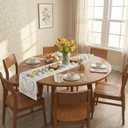 Striped Bunny Rabbit Ears Flower Easter Eggs Table Runner Spring Holiday Kitchen Dining Table Decoration for Indoor Outdoor Party Decor 13 x 90 Inch (Red)