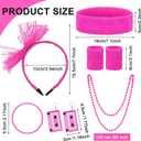 Hicarer 18 Pcs 80s Accessories for Women Girls Neon Retro Glow 1980s 90s Party Outfits New Year Costume Pink Fanny Pack Leg Warmer