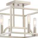 Designers Fountain Uptown 4 Light Semi-Flush Ceiling Light, Satin Platinum, 88411-SP