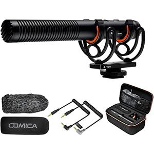 COMICA VM20 Shotgun Microphone, Professional Super Cardioid Video Mic with Shock Mount, Camera Microphone Kit for Smartphone/DSLR Camera/Camcorder, Perfect for Interview, Video Shooting, Vlog