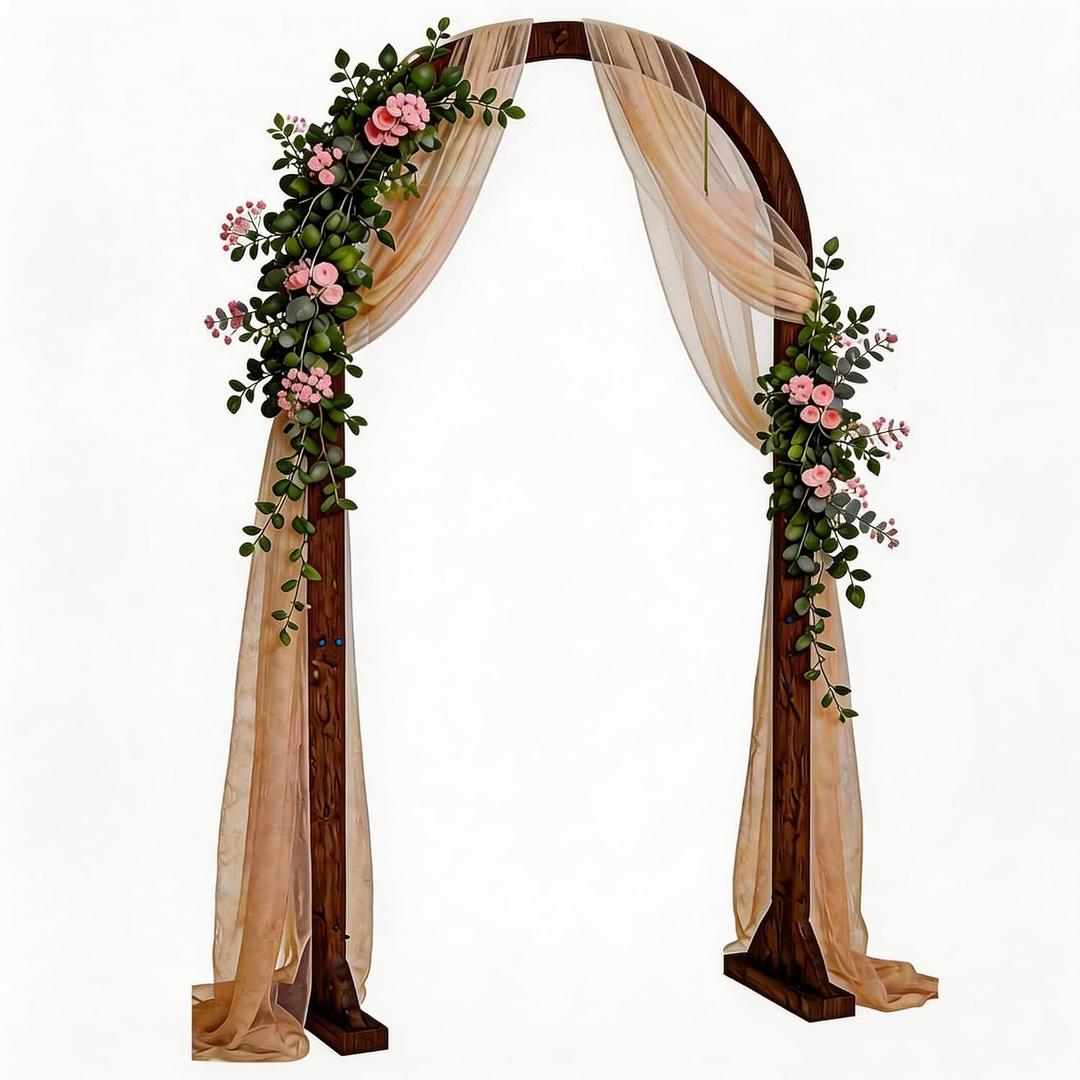 6.6FT Wooden Wedding Arch Wood Arches Arbor Backdrop Stand for Ceremony Indoor Outdoor Wedding Party Proposal Scene Garden Beach Forest Rustic Boho Decoration, 39.4 inches x 78.7 inches