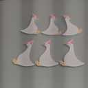 Chunful 6 Pcs Wooden One Silly Goose Table Decorations 4.7 Inch Bow Silly Goose 1st Birthday Centerpieces for 1st Birthday Party Decorations Baby Shower Photo Props(Pink)