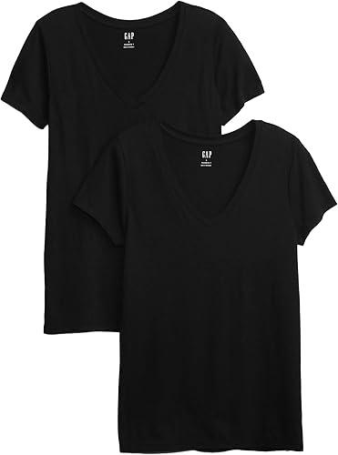 GAP Women's 2-Pack Favorite V-Neck Tee T-Shirt -L