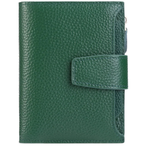 Ladies Leather, Short Wallet, Trendy, Stylish, Sturdy, Durable, Genuine Leather, Suitable For Daily Travel, Green