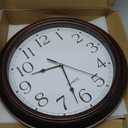 12 Inch Wood Wall Clock, Retro Wooden Wall Clocks Battery Operated, Silent Wall Clock for Living Room Bedroom Housewarming Xmas New Year Present (Walnut)