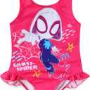 Marvel Spider-Gwen Ghost Spider Girls Swimsuit UPF 50+ One Piece Bathing Suit for Toddler and Big Kids (4, Pink)