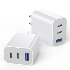 [2-Pack]iPhone 17 16e 15 Charger Block,35W 3-Port Fast USB C Charger Block Dual Port PD Power Adapter + QC Wall Plug Multiport USBC Wall Charge Block for iPhone 17/17 Air/17 16 15 Pro/Pro Max/14/13/12