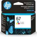 HP 67 Tri-color Ink Cartridge | Works with HP DeskJet 1255, 2700, 4100 Series, HP ENVY 6000, 6400 Series | Eligible for Instant Ink | 3YM55AN