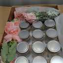 Zeyune 12 Sets Mason Jar Centerpiece Table Decorations, Artificial Peony Baby's Breath Flower Bouquets, Faux Flowers with Vase, Rustic Decor Gifts for Home, Wedding, Holiday (Light Pink)