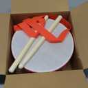 Kids Drum Set,8 in Wooden Toy Drum Set,Educational Baby Musical Toys Drum with Adjustable Strap 2 Drumsticks,Sensory Musical Instrument Drum Toy for Toddler Boys & Girls Gift(Red) (Red Triangle Style)