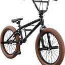 Mongoose Legion L20 Kids Freestyle BMX Bike, Intermediate Rider, Boys and Girls Bikes, 20-Inch Wheels with 4 Axle Pegs, Hi-Ten Steel Frame, Micro Drive 25x9T BMX Gearing, Black