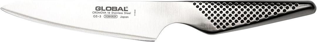 Global 5 inch Chef's Utility Knife - Lightweight Japanese Stainless Steel, Razor-Sharp Edge, Made in Japan, GS-3