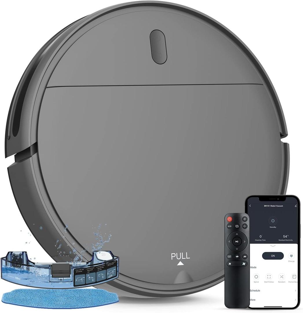 MAMNV Robot Vacuum and Mop Combo, 2 in 1 Automatic Vacuum Robot with Schedule, App/Alexa/Voice Control, Self-Charging, 2300 Pa Suction, Ideal for Hard Floor, Pet Hair, Carpet