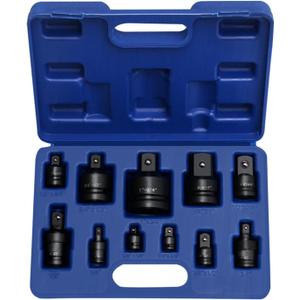 11pcs Impacts Adapter Reducer Set Joint Rotation Socket Adapter Suitable for 1/4" 3/8" 1/2" 3/4" 1" Drives Tool Home Improvement Tool