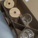 Drinking Glasses with Bamboo Lids and Glass Straw 4pcs Set - 16oz Glass Cups, Iced Coffee Glasses, Cute iced Tea Glasses, Beer Glasses, Ideal for Coffee Bar Accessories, Aesthetic Gift - 2 Brushes