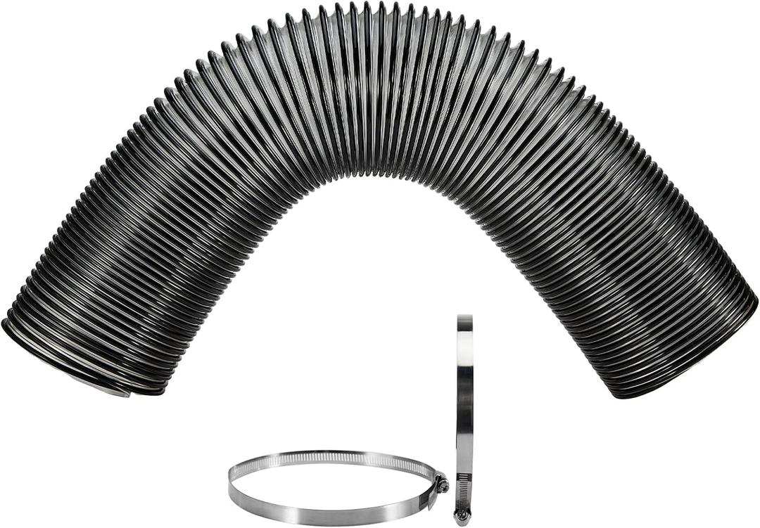 Pindex Adjustable Outer Diameter 152mm(6 inch) Vacuum Hose,Flexible Adjustable Stretchable Hose Length from 600mm(23 inch) to 2133mm(84 inch) for Car Lawn Mower 69860 41882, Black