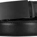 CHAOREN Mens Belt - Mens Ratchet Belt Leather 1 3/8" for Dress Pant - Micro Adjustable Belt Fit Everywhere (Black)