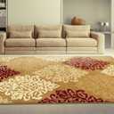 Superior Indoor Large Area Rug with Jute Backing, Modern Floral Damask, Floor Decor for Living/Dining Room, Bedroom, Farmhouse, Kitchen, Entryway, Office, Danvers Collection, 2'7" x 8', Brown